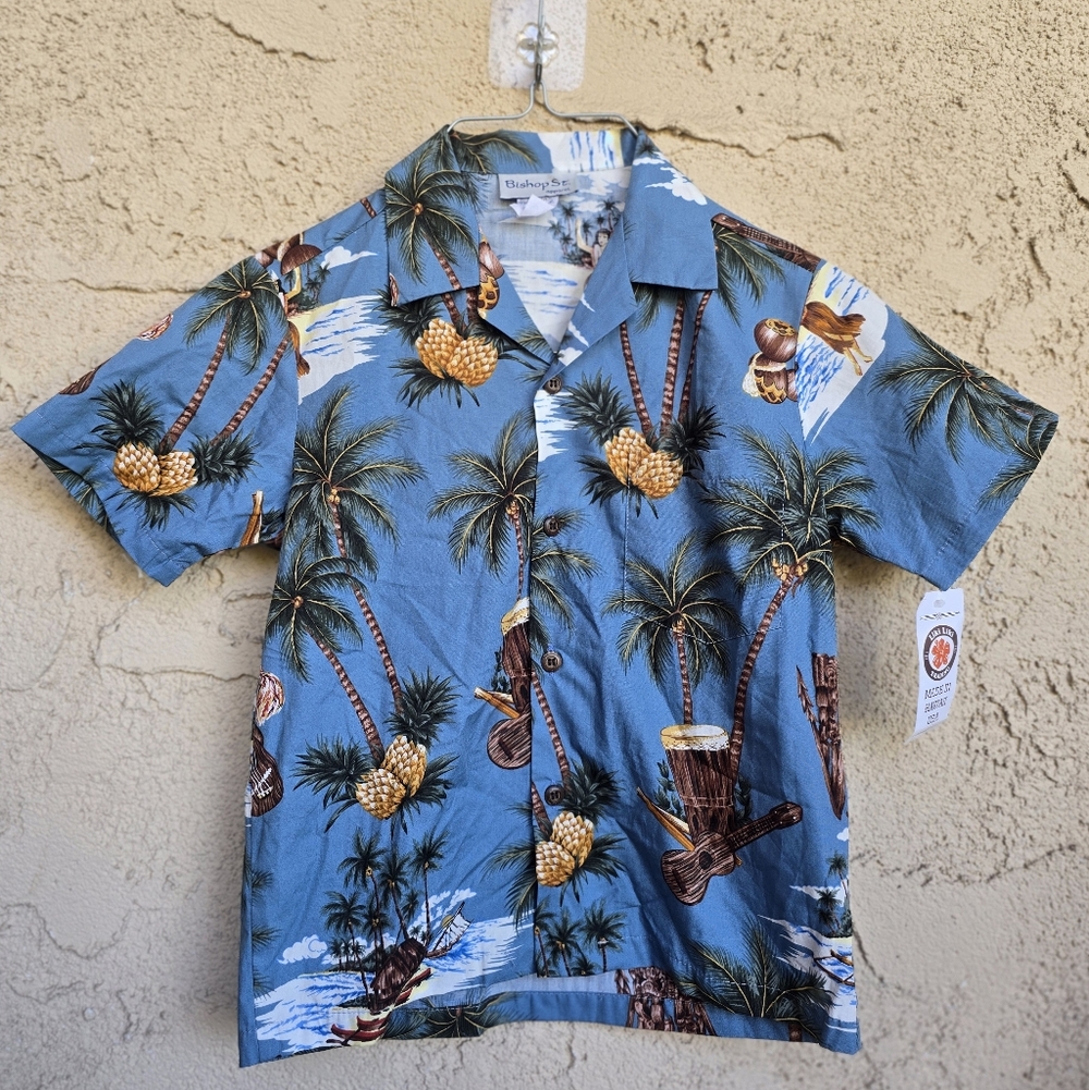 Boys Bishop St Apparel Hawaiian Shirt Vacation Size 8
